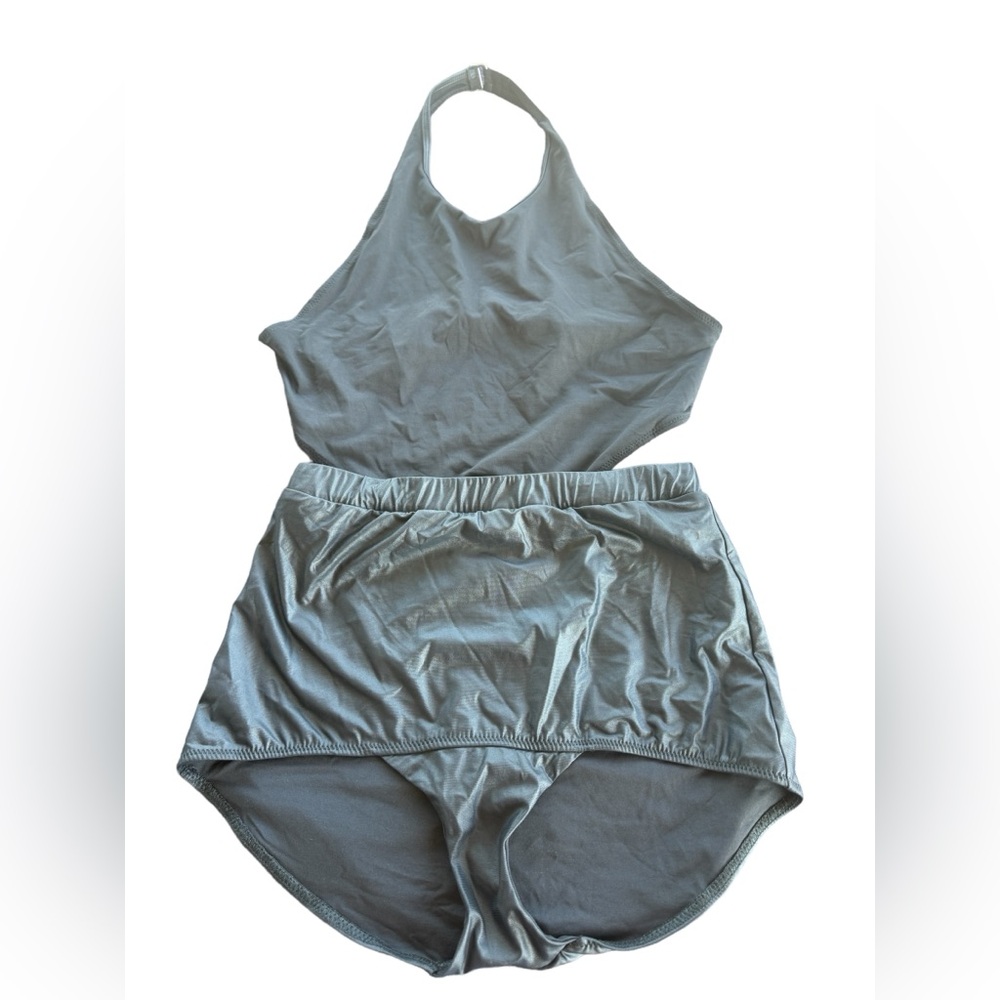 Koreswim black modern one piece swimsuit